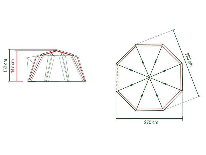 Coleman Familie Tent Octago Blue-lime 3 Coleman Familie Tent Octago Blue-lime - Afbeelding 3