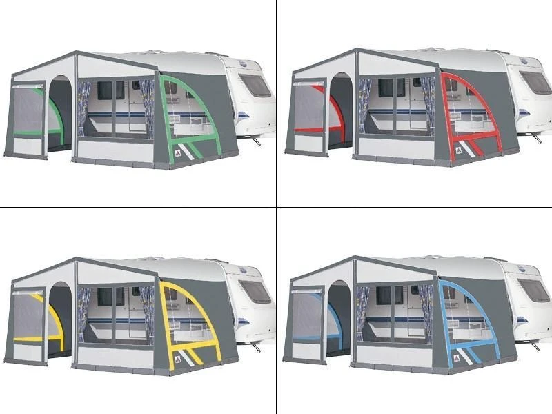 Dorema Voorwand Voor Panorama Luifel Blauw-geel-rood-groen-antraciet 2 Dorema Voorwand Voor Panorama Luifel Blauw-geel-rood-groen-antraciet - Afbeelding 2