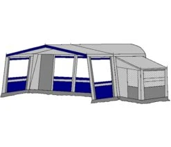 Te Velde Voortent De Vaart Lux 310 Cm. Blauw -Winkel Voor Buitenkampeerartikelen te velde voortenten met uitbouw en luifel de vaart lux blauw8