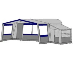 Te Velde Voortent De Vaart Standaard 310 Cm. -Winkel Voor Buitenkampeerartikelen te velde voortenten met uitbouw en luifel de vaart standaard blauw33